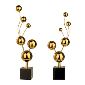Sculpture <span class=keywords><strong>de</strong></span> boule en acier inoxydable Art Déco personnalisée, sculpture <span class=keywords><strong>de</strong></span> <span class=keywords><strong>bulle</strong></span> en métal, sculpture artisanale, imperméable, durable, décoration intérieure d'hôtel en métal - Product Image 2