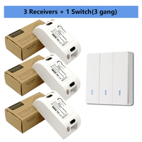Télécommande sans fil pour panneau mural Interrupteur RF 1/2/3 bouton pour ampoule de lampe Home Living Room 220V 10A Max Voltage Controller