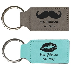 LLavero de cuero sintético ecológico con logotipo grabado con láser, regalo de recuerdo personalizado, logotipo rectangular, portachiavi - Product Image 3