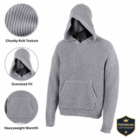 Pull à capuche en tricot épais de haute qualité pour homme, coupe ample et oversize, style streetwear