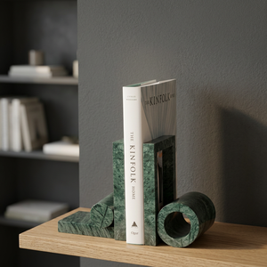 Sujetalibros Geométricos de Mármol Natural, Juego de Soportes Decorativos para Libros, para Estantería, Oficina, Sala de Estar, Mesa, Organizador de Decoración para el Hogar, Par - Product Image 2