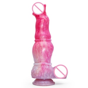 Artificial Penis Curved Shape <b>Dildo</b> Silicone Sex Toy Large Knot <b>Dildo</b> With Ball and Sucker Sex Masturbators Adult Erotic Product - Product Image 2