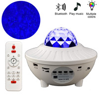 Projecteur d'étoiles LED 3D, lune, musique, lumière nocturne, rotation à 360 degrés, lampe d'ambiance, télécommande Bluetooth, salon intérieur