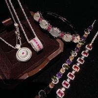 Colliers et bracelets de luxe pour femmes, multicolores, en cristal, étincelants, personnalisés, vente en gros, très demandés