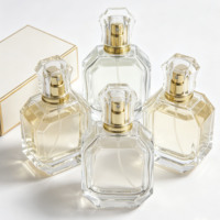Flacons de parfum en verre transparent haut de gamme de 30 ml, 50 ml et 100 ml avec pompe et boîte