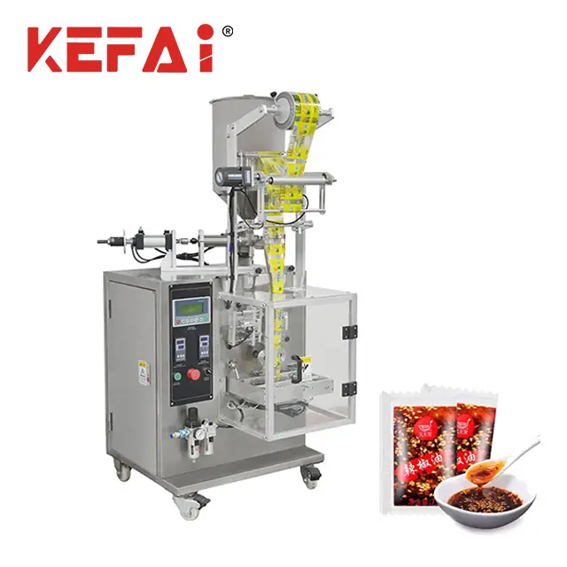 KEFAI Automatic Chili Oil Sauce 5ml Sachet Liquid Paste Packaging Machine For Small Business