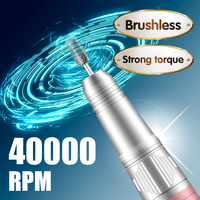 NCKA vente en gros 40000 tr/min professionnel exfoliant polissage des ongles manucure puissant sans brosse e-file pièce à main perceuse à ongles