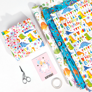 Wholesale High Quality Disposable Coated <b>Birthday</b> <b>Wrapping</b> <b>Paper</b> Roll Dinosaur Packaging Superior Craftsmanship - Product Image 2