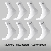 Chaussettes de sport unisexes personnalisées en coton à compression pour hommes, avec logo brodé, pour le tennis, l'athlétisme, la course, montantes ou courtes, tricotées pour l'automne