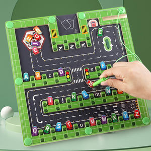 Juego de mesa de laberinto de números y colores magnéticos de <span class=keywords><strong>madera</strong></span> para niños Montessori personalizado, actividad educativa, tablero ocupado, juguetes para niños - Product Image 5