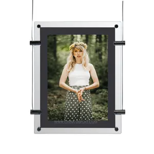 Street Sign A3 A4 Acrylic 2 Side Cable Wire Hanging Slim Picture Frame Acrylic Light Box