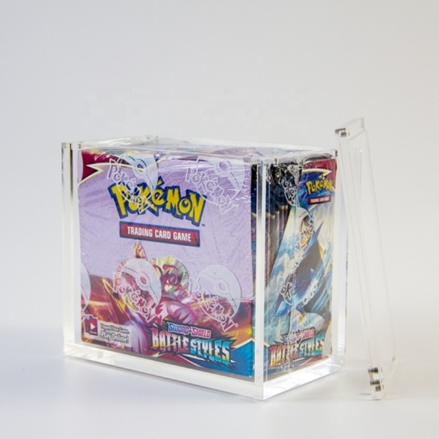 Acrylic Booster Box for Pokemon Cards 1st Edition with Magnet Lids for & Eco-Friendly Storage Case (Customizable Size)