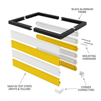 Système de signalisation modulaire pour bureaux |   Panneau de signalisation en aluminium anodisé |   Bandes de texte à insérer |   Système d'orientation personnalisé pour hôpitaux et entreprises