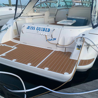 Plateforme de bain et cockpit pour bateau 2002 Cruiser Yachts 3470 Express, revêtement de pont en mousse EVA imitation teck, style SeaDek MarineMat, auto-adhésif