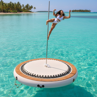 Grande plateforme de danse flottante gonflable en PVC imperméable, scène de danse aquatique complète avec kit de réparation de pompe à air, usage commercial