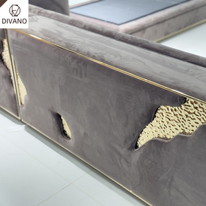 High End Customizable Modern Living Room Italian Luxury Furniture Luxury Genuine Leather DV--BOCAS Exquisite Metal Inlay Art - Product Image 3