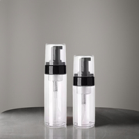 Stock d'usine 43mm 100ml 150ml pompe à mousse en plastique noir mat sur bouteille en mousse nettoyant pour le visage cils shampooing bouteille en plastique