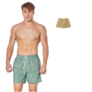 Pantalon <span class=keywords><strong>quad</strong></span> à fleurs en cuir pêche à séchage rapide pour hommes, taille européenne, maillot de bain décontracté en bord de mer, doublure <span class=keywords><strong>avant</strong></span> pour les vacances - Product Image 1