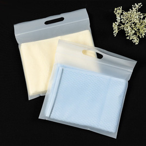 Custom Frosted Zipper Bag With Handle Recyclable Plastic Frosted Zipper Lock Eva Pe Frosted Ziplock Bags For Clothing