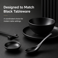 Cuillère en mélamine noire durable, 14,5 cm, incassable, qualité alimentaire, pour restaurants et hôtels (vente en gros)