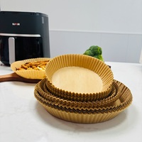 Papier de cuisson jetable en silicone double couche antiadhésif résistant à la chaleur pour friteuse à air et four domestique