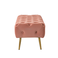Bancs ottomanes en tissu de style nordique moderne, velours rose, pour chambre à coucher, banc de lit, best-seller pour la maison, meubles de salon