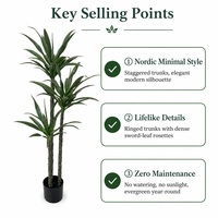 Arbre artificiel de yucca haute simulation sur mesure, plante désertique artificielle à 2 tiges pour la décoration intérieure des halls d'hôtel et des salles d'exposition