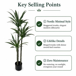Custom High Simulation Artificial <strong>Yucca</strong> Cane Tree Faux Desert <strong>Plant</strong> 2 Stems <strong>for</strong> Hotel Lobby Showroom Indoor Landscape Decoration - Product Image 4