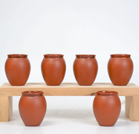 Tasse à café en céramique artisanale de 10 onces, design classique, argile terracotta, Cantaritos mexicains, usage vintage pour les fêtes, portable, passe au lave-vaisselle