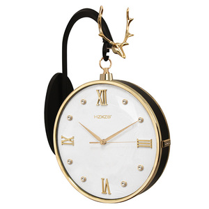 Hzxzb Wall <b>Clock</b> Round Double-sided Silent <b>Battery</b> Powered Nordic Style Living Room Decor - Product Image 4