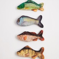 Jouet en peluche pour chat en forme de poisson de dessin animé simulé, avec herbe à chat naturelle, interactif, résistant aux morsures et aux griffures, pour chaton, vente en gros