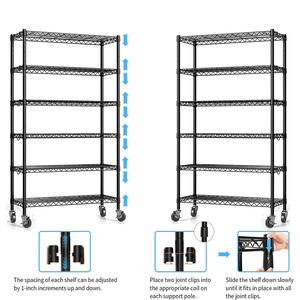 Étagère résistante de fil de stockage en métal enduit de poudre de 6 rangées rayonnage de grille d'approbation de NSF - Product Image 4