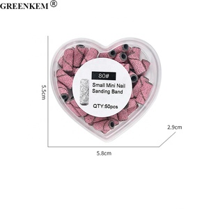 Nouveau rose Mini Nail Art bandes de ponçage <span class=keywords><strong>argent</strong></span> or acier inoxydable mandrin de ponçage 50pcs coeur boîte 3mm bandes de ponçage des ongles - Product Image 5