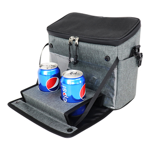 SENDA Foldable Insulated Cooler Bag 15L Camouflage Pattern Waterproof with Can Holder Gray Textile Zipper Closure for Lunch - Product Image 1