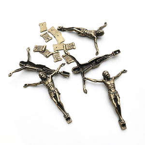 Mecrt Crucifijo de Aleación de Zinc con Figura de Corpus de Jesús, Estilo Católico Vintage Antiguo, Bronce, con INRI, para Adorno de Cruz <span class=keywords><strong>DIY</strong></span>, Venta al por Mayor - Product Image 2