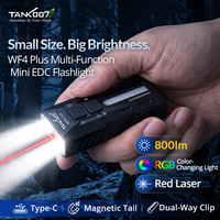 TANK007 WF4 PLUS Torcia Tascabile in Alluminio con Luce RGB e IR per Escursionismo, Torcia Magnetica Ricaricabile per Cappello