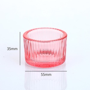 Élégants mini porte-bougies en verre transparent à rayures verticales colorées pour mariages et Saint-Valentin - Product Image 6