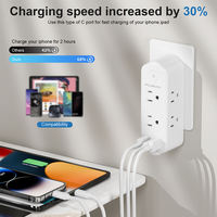 Adaptateur de prise multi-européenne vers américaine PUJIMAX 5V/2.4A Type-C, adaptateur de prise universelle, chargeur mural portable pour les voyages