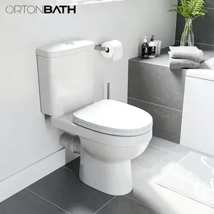 ORTONBATH EUROPE Round WASH DOWN BOWL 2-PIECE WASH DOWN Toilet With Standard P Trap SOFT CLOSE SEAT COVER DUAL FLUSH