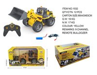 Traktor RC Tipe Track Huina 1532 Profesional Kelas Hobi, Bodi Logam 9CH, Skala 1:18, 2.4GHz, Kontrol Jarak Jauh Presisi Tinggi dengan Aplikasi