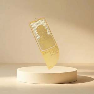 Marcapáginas de Metal Dorado Personalizados, Aleación de Zinc con Baño de Oro y Plata, Grabado Tipo Tallado - Product Image 2