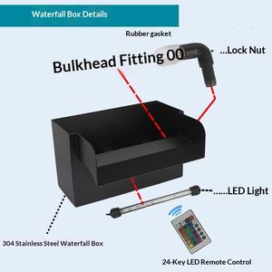ตัวกรองน้ำตกแบบ Bellows Pond ทำจากสแตนเลส 304 พร้อมระบบเพิ่มออกซิเจนในตัว ไฟ LED ในตัว สำหรับตู้ปลา กล่องกรองด้านบน - Product Image 2