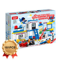 Ensemble de blocs de construction de grande taille en gros, commissariat de police, 181 pièces, jouet de construction en briques, livraison directe d'usine pour les enfants de 3 ans et plus