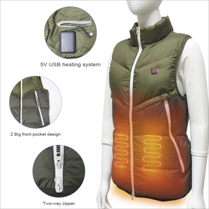 <span class=keywords><strong>Gilet</strong></span> Riscaldato <span class=keywords><strong>Verde</strong></span> Oliva Mimetico per Donne, Calore Invernale con Controllo della Temperatura a 5 Zone - Product Image 4