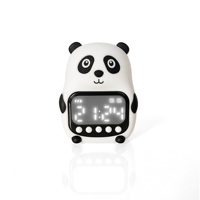 Weißer Panda Niedlicher Moderner Mini-LED-Wecker mit Wiederaufladbarem Akku Dimmbares Warmweißes Licht für Schlafzimmergebrauch