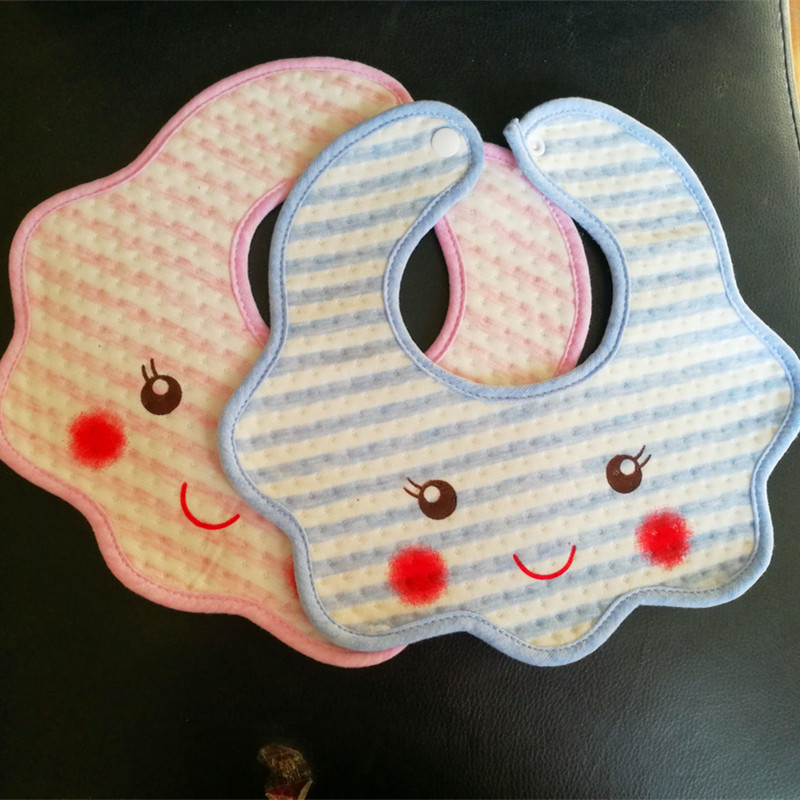 Printed Feeding Waterproof Cute Soft Cotton Girl Muslin Baby Bib Set