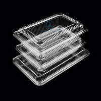 Boîte à sushi transparente en PET de qualité alimentaire, conteneur alimentaire jetable à clapet avec couvercle articulé pour rouleaux de sushi