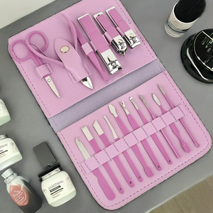 Ensemble de manucure et pédicure professionnel luxueux avec logo personnalisé, acier inoxydable, 5 en 1, coupe-ongles, coupe-cuticules, soin créatif - Product Image 2