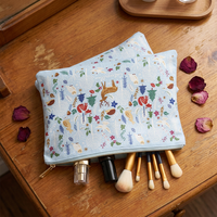 Pochette de maquillage personnalisée en toile imprimée, trousse de toilette de voyage, étui à cosmétiques en toile, pochette de rangement