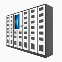 Scanner de code QR accès porte transparente casier de vente libre-service 21 pouces écran tactile bagages outil casier de stockage
